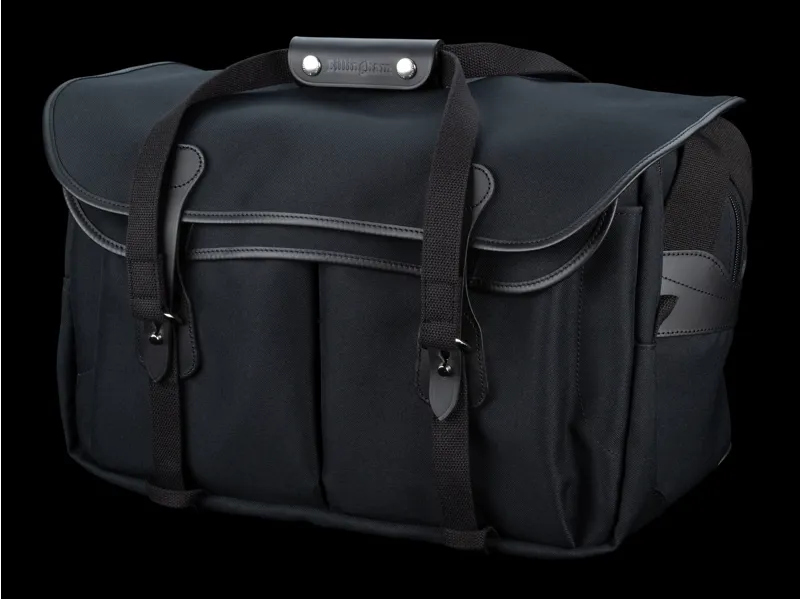 Billingham 555 MKII in Black Fibrenyte/Black Leather Camera/Laptop bag-1