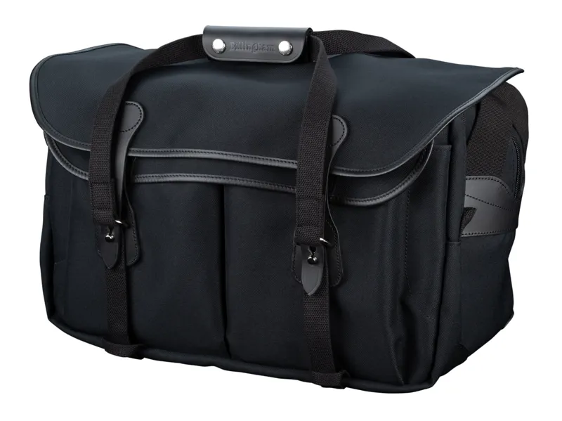 Billingham 555 MKII in Black Fibrenyte/Black Leather Camera/Laptop bag