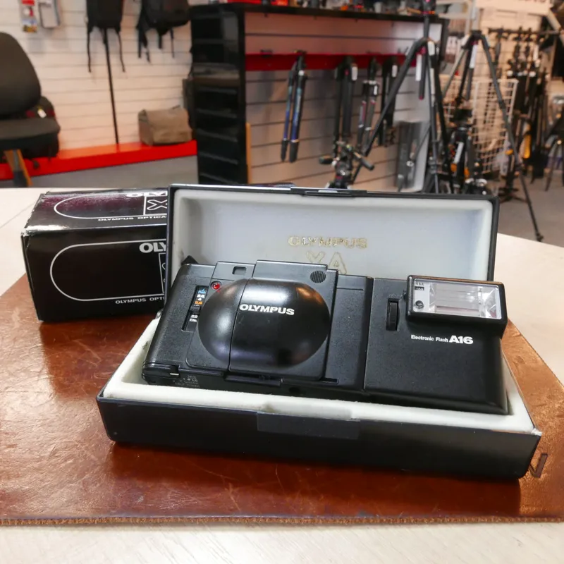 Used Olympus XA Film Compact + A16 Flash - 12 Months Warranty