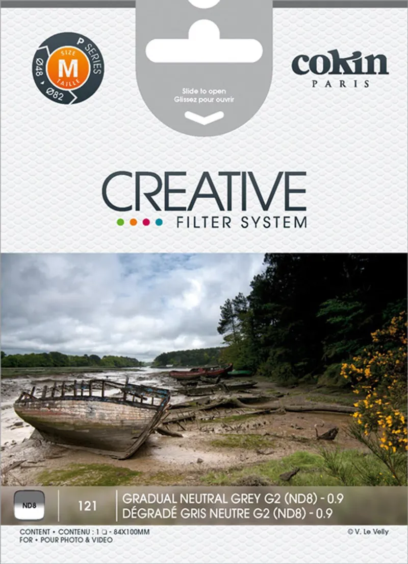 Cokin P121 Gradual Grey G2 -ND 8 - 0.9 Filter.  P Series - Medium