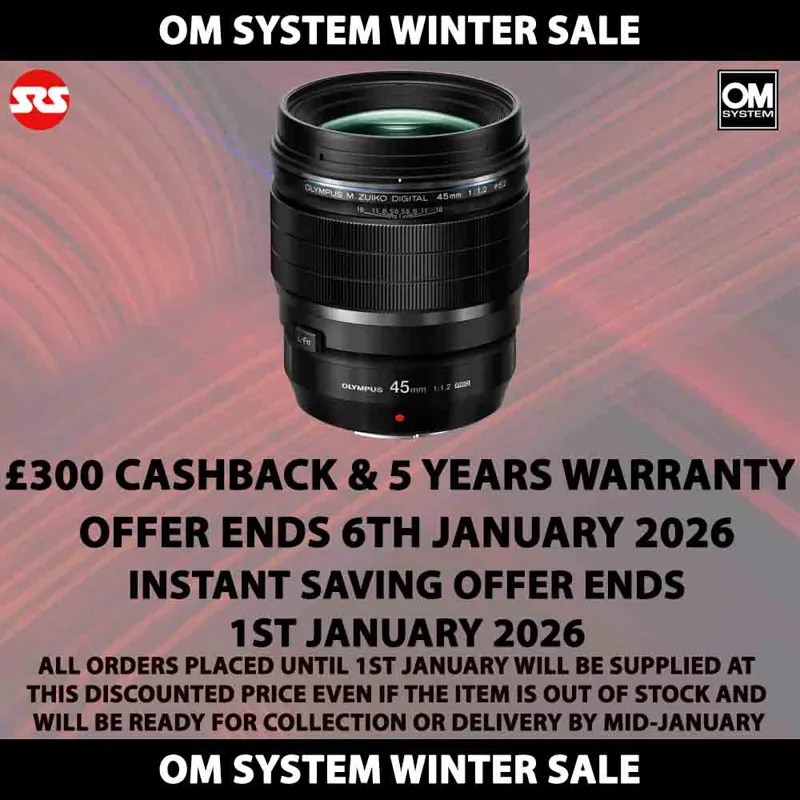 Olympus M.ZUIKO DIGITAL ED 45mm f1.2 PRO Lens - CASHBACK AND FIVE YEARS WARRANTY!