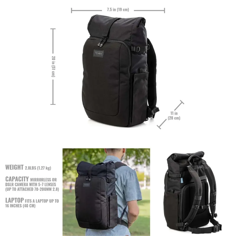 Ex-Display Tenba Fulton V2 16l Backpack in Black-3