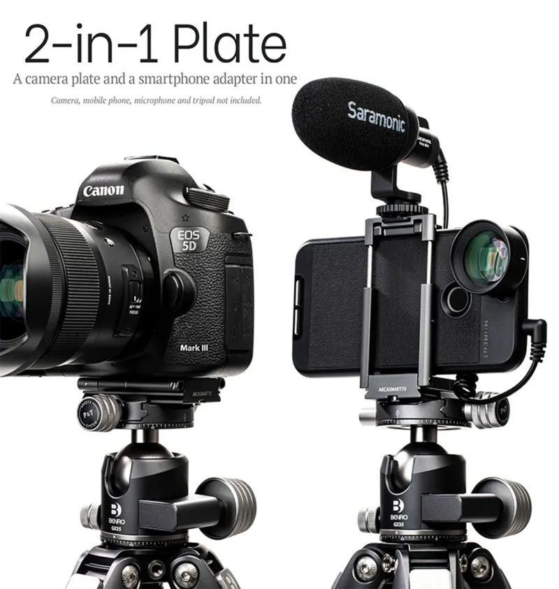 Ex-Display Benro ARCASMART 70 Combination Plate with phone clamp -2