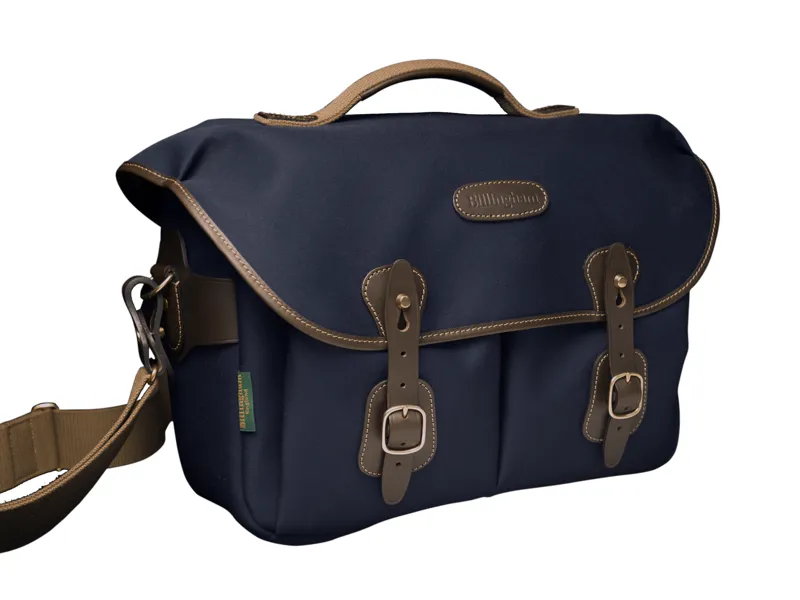 Billingham Hadley One Camera Bag in Navy Canvas/Chocolate Leather