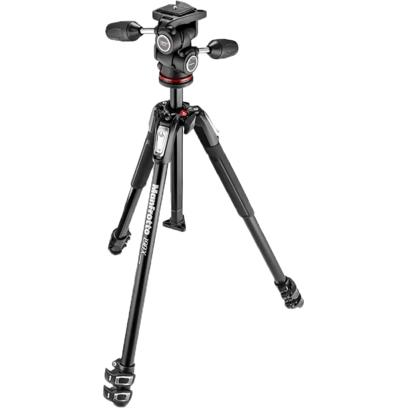OB Manfrotto MK190X3-3W1 Aluminum Tripod with 804 MK II 3-Way Pan/Tilt Head-5