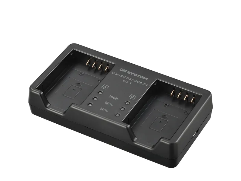 OM System BCX-1 Dual Battery Charger for BLX-1 Battery