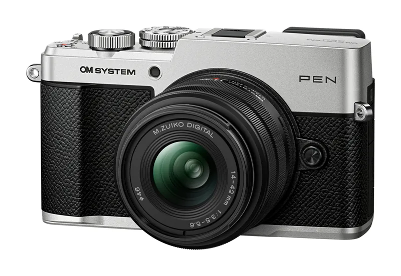 OM System Pen Body in Silver with M.Zuiko 14-42mm F3.5-5.6 III Lens-1
