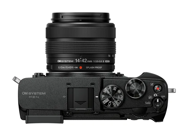 OM System Pen Body in Black with M.Zuiko 14-42mm F3.5-5.6 III Lens-3