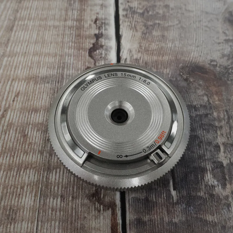 Used Olympus 15mm f8 Body Cap lens - Silver - 12 Months Warranty-1