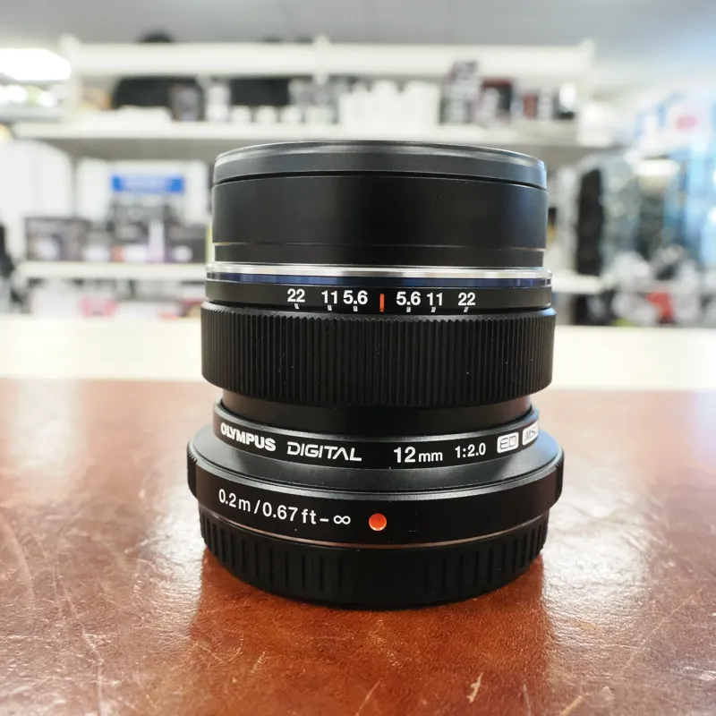 Used Olympus M.Zuiko 12mm f2 - Black - 12 Months Warranty-1