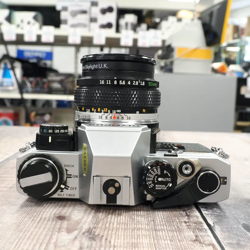 Used Olympus OM-10 + 50mm + Manual Adapter - Film - 12 Months Warranty-3
