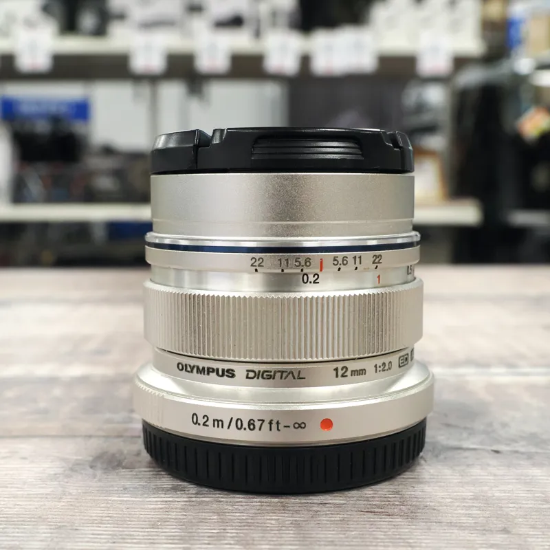 Used Olympus M.Zuiko 12mm f2 - Silver - 12 Months Warranty-1