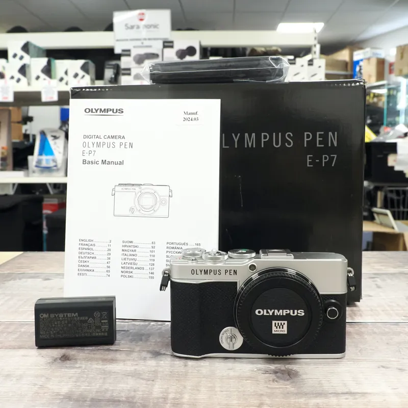 Used Olympus Pen EP-7 Body - Silver - 11989 Actuations - 12 Months Warranty