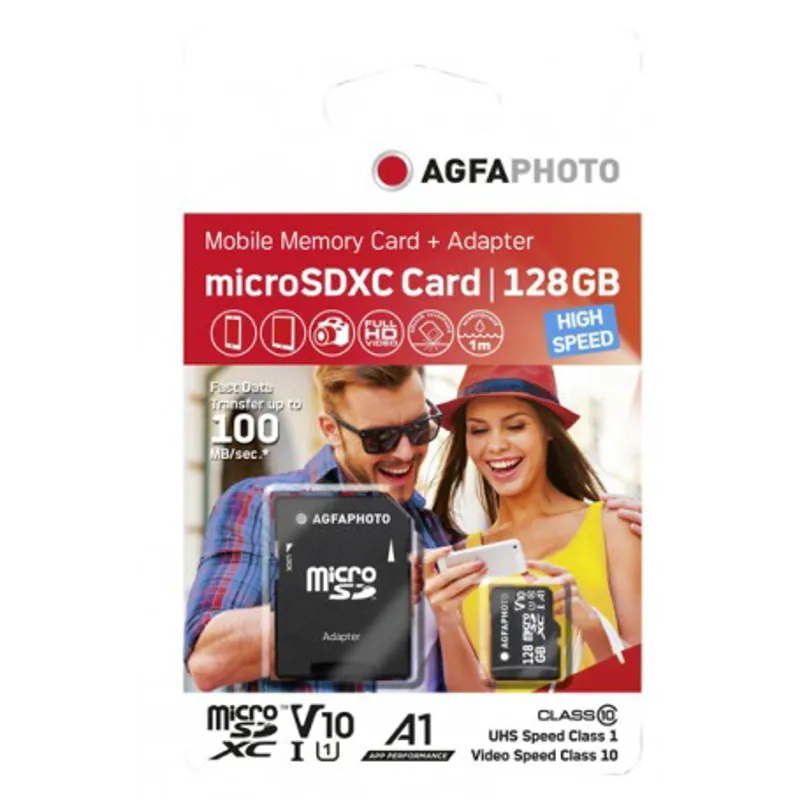 AgfaPhoto 128GB Micro SDXC UHS-1 + Adapter