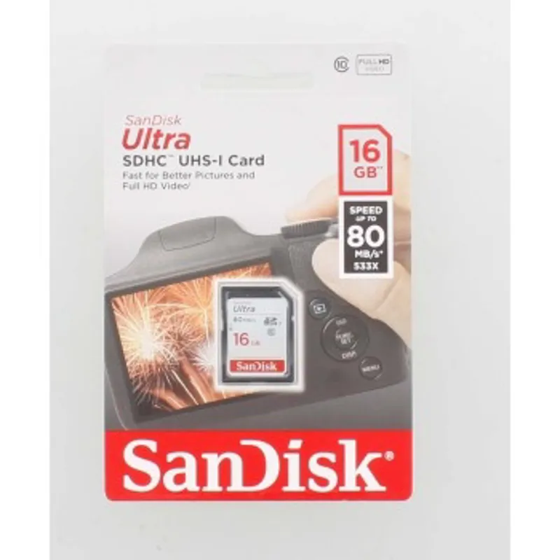 SanDisk Ultra 16GB SDHC Memory Card 80mbs-3