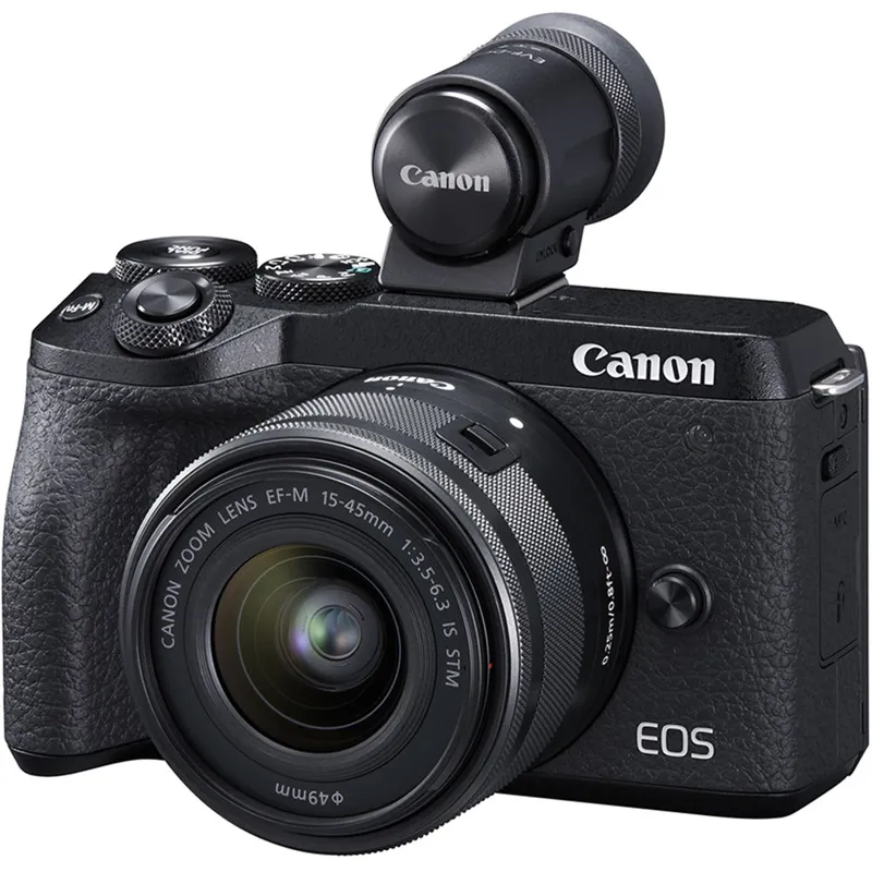 Canon EOS M6 Mark II and EF-M 15-45mm IS STM Lens with EVF-DC2 Viewfinder