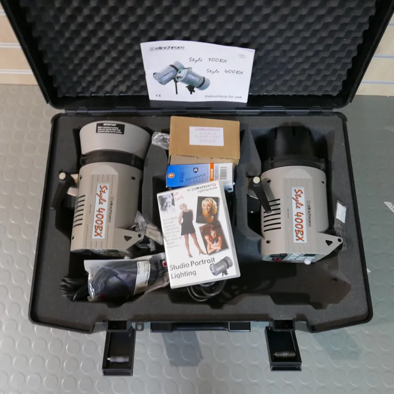 Used Elinchrom Style 400BX Twin Head Lighting Kit  - 1 YEAR GTEE-5
