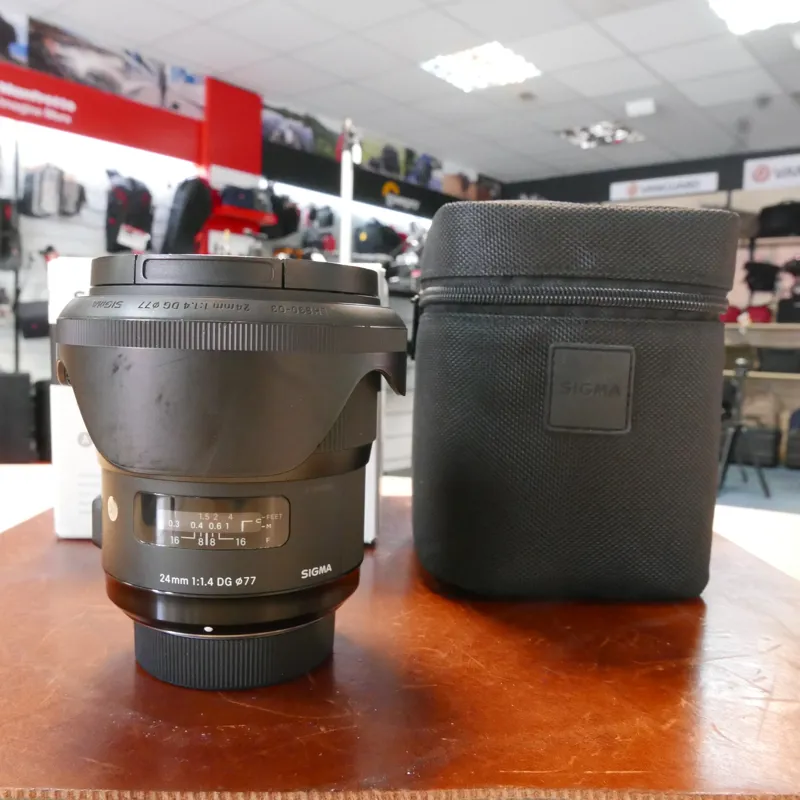 Used Sigma 24mm F1.4 DG HSM Art Lens - Nikon AF - 1 YEAR GTEE