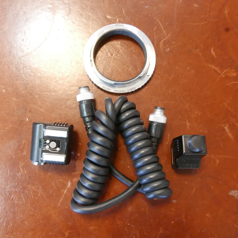 Used Pentax F5P Cord Hotshoe Adaptors F and FG Reverse Adaptor Kit - 1 YEAR GTEE