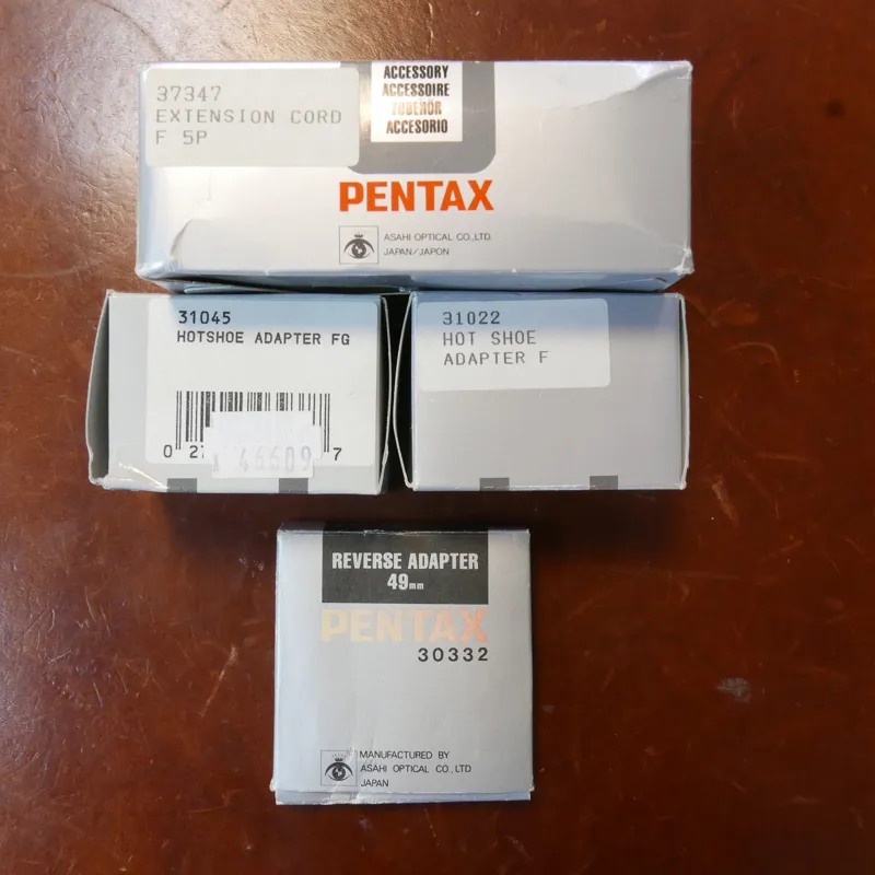 Used Pentax F5P Cord Hotshoe Adaptors F and FG Reverse Adaptor Kit - 1 YEAR GTEE-3