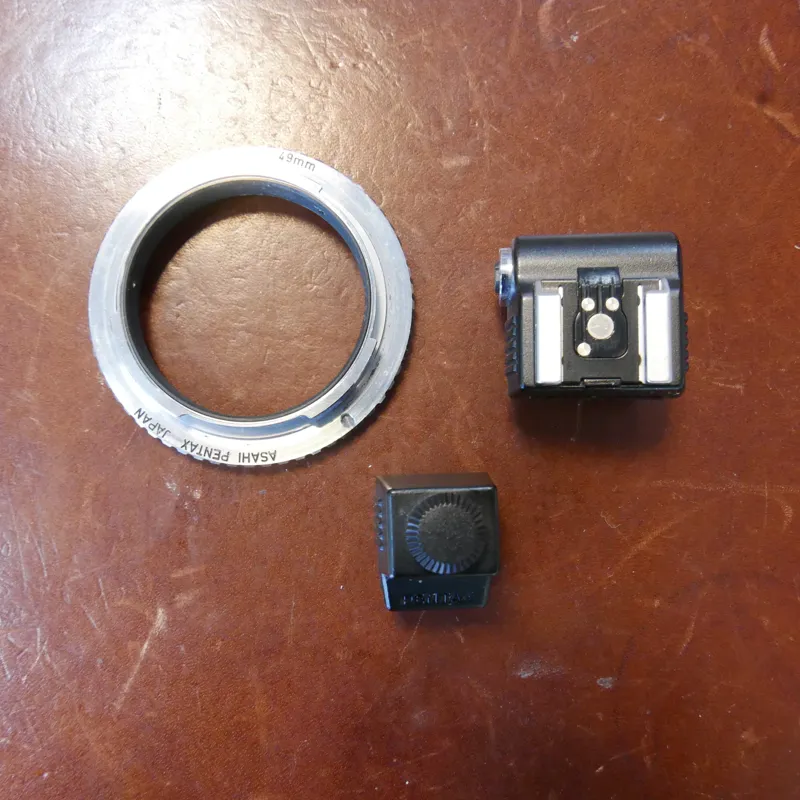 Used Pentax F5P Cord Hotshoe Adaptors F and FG Reverse Adaptor Kit - 1 YEAR GTEE-2