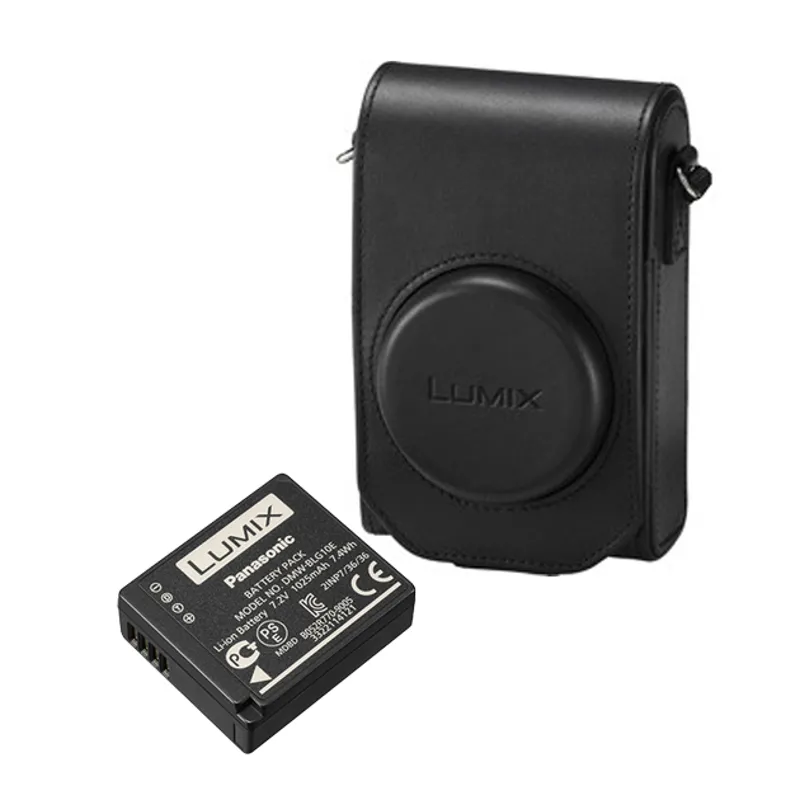 Panasonic TZ100 Leather Case and Battery Accessory Kit in Black