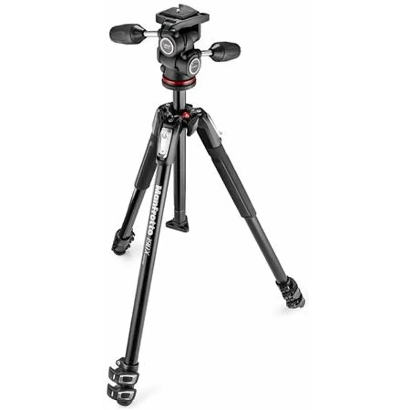 OB Manfrotto MK190X3-3W1 Aluminum Tripod with 804 MK II 3-Way Pan/Tilt Head