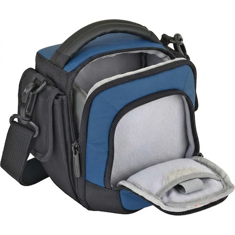 Lowepro Clips 100 Camera or Camcorder Shoulder Bag in Arctic Blue and Black-1