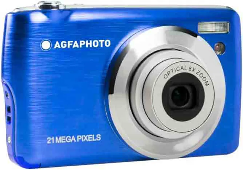 AgfaPhoto Realishot DC8200 Compact Camera in Blue With 16GB SD Card and Case