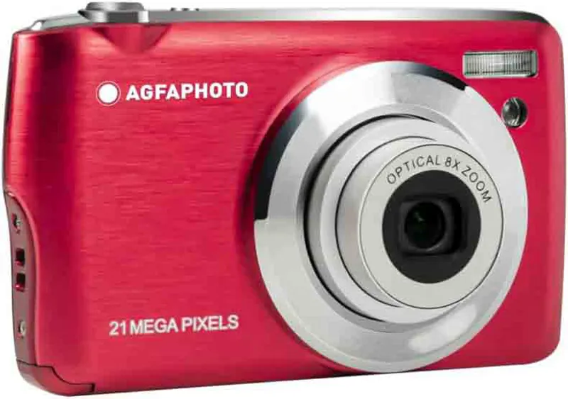 AgfaPhoto Realishot DC8200 Compact Camera in Red With 16GB SD Card and Case
