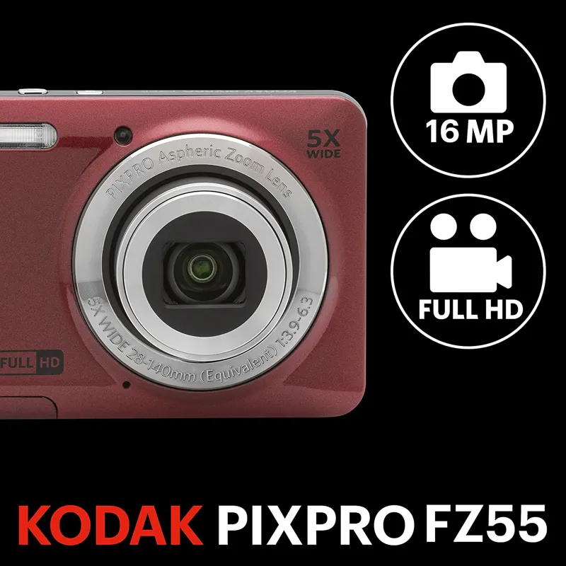 Kodak Pixpro FZ55 Compact Camera in Red