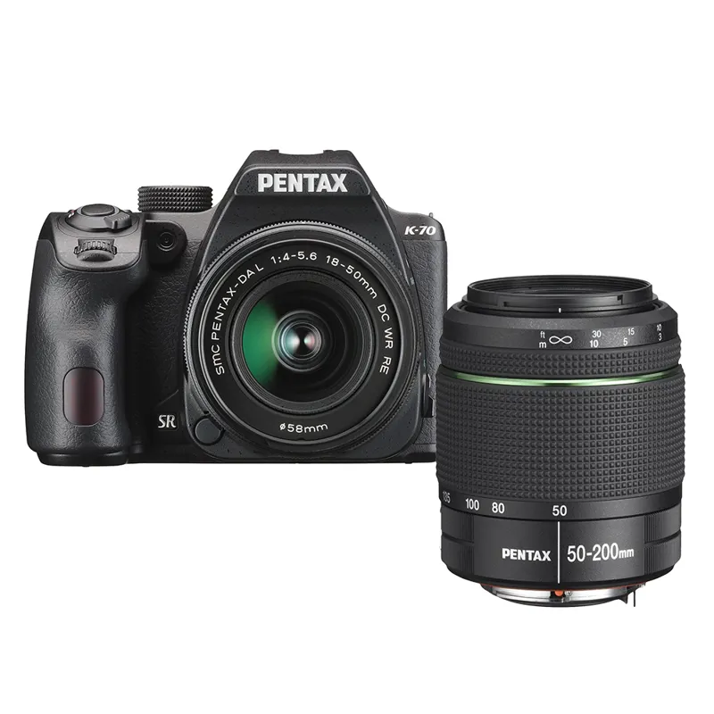 Pentax K-70 Camera with 18-50mm and 50-200mm WR Lens