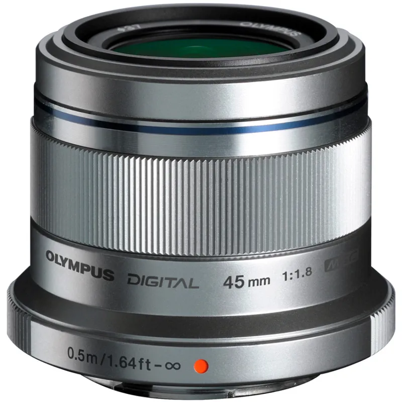Olympus M.Zuiko Digital ED 45mm F1.8 Lens in Silver Olympus M.Zuiko Digital ED 45mm F1.8 Lens in Silver