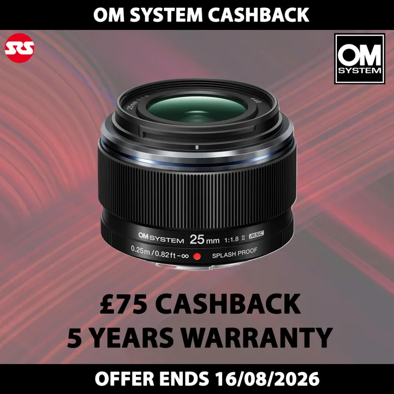 OM System M.Zuiko Digital ED 25mm F1.8 II Lens - CASHBACK!