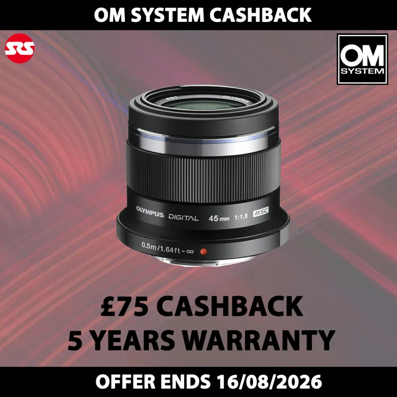 Olympus M.Zuiko Digital ED 45mm F1.8 Lens in Black - CASHBACK!