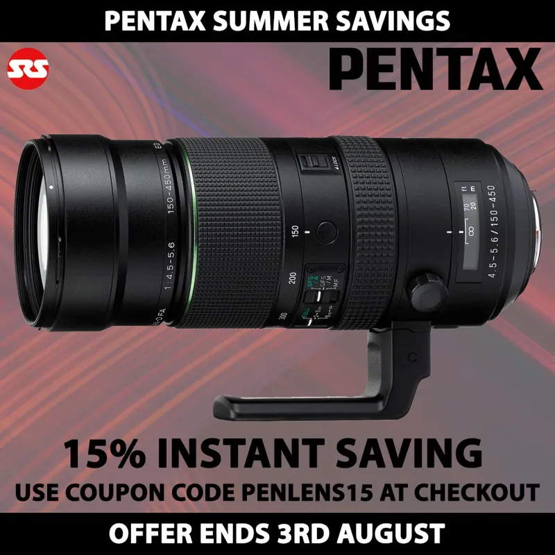 Pentax HD PENTAX-D FA 150-450mm F4.5-5.6 ED DC AW Lens - INSTANT SAVING WITH COUPON CODE