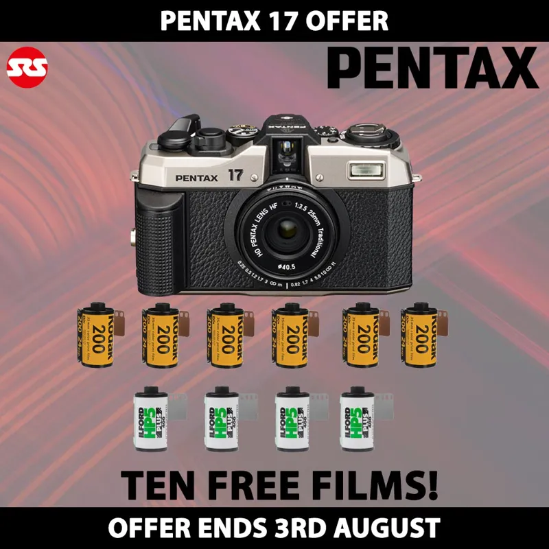 Pentax 17 Dark Silver 35mm Film Camera - FREE FILM OFFER!