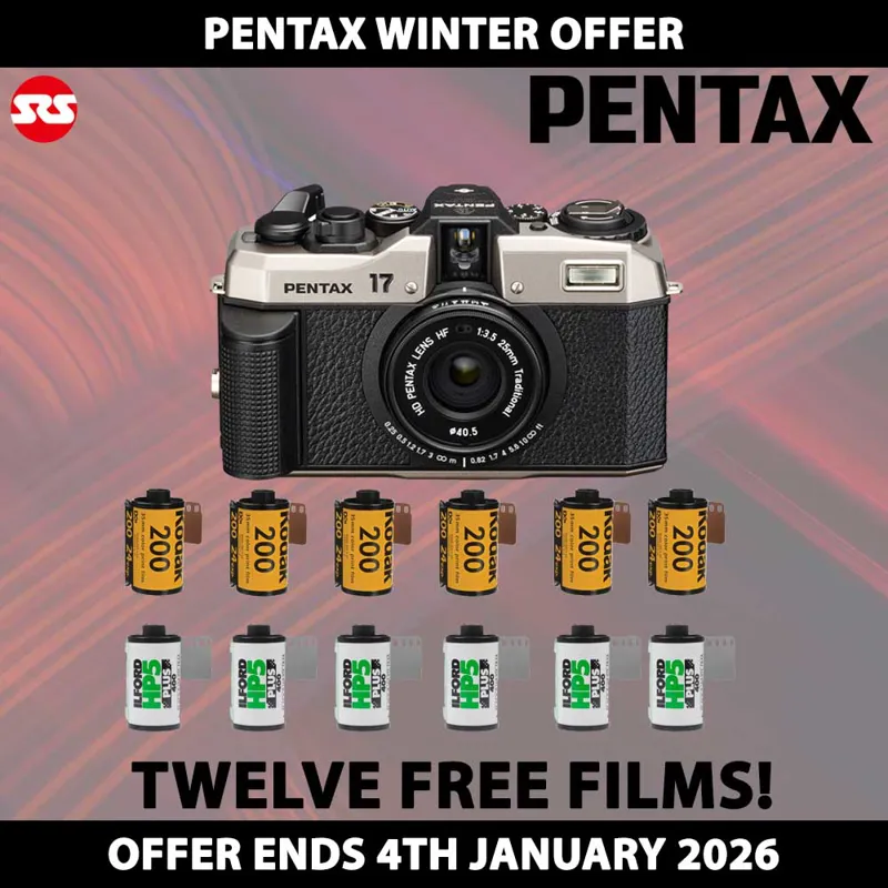 Pentax 17 Dark Silver 35mm Film Camera - WINTER FREE FILM OFFER!