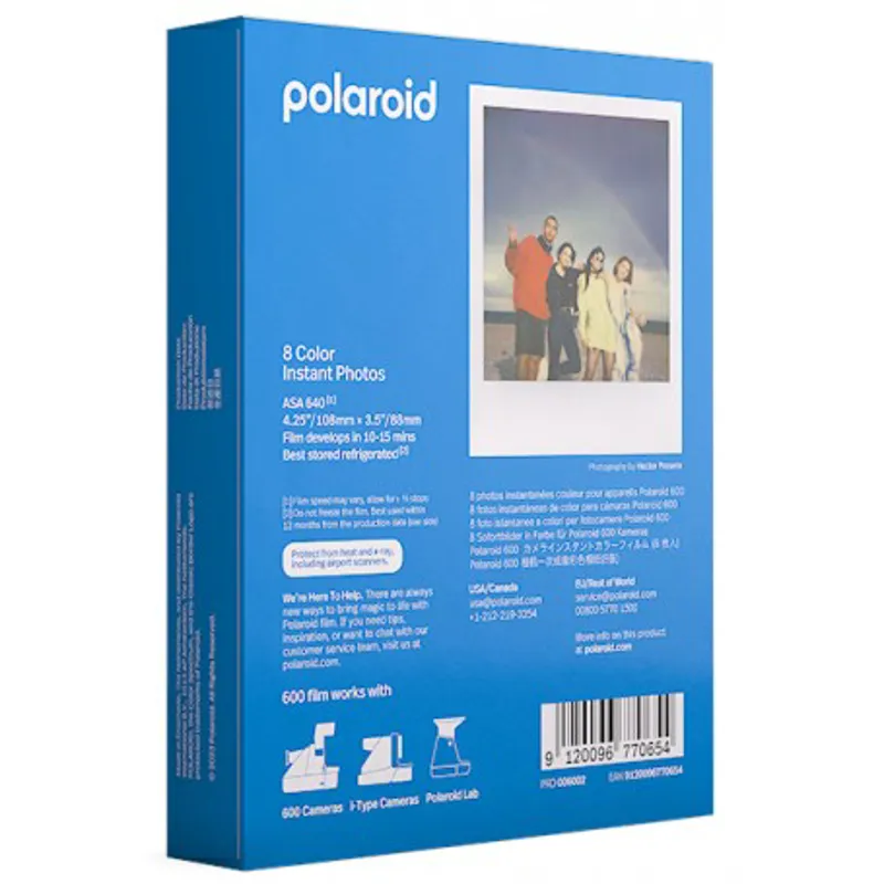 Polaroid Colour Film for Polaroid 600 Type Cameras 8 Exposures-1