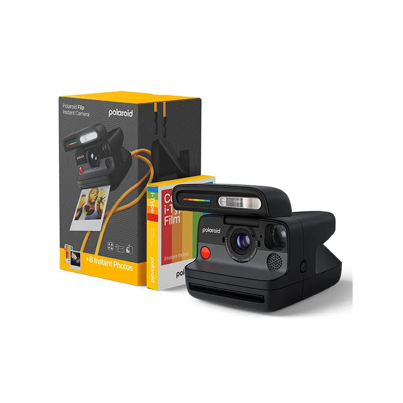 Polaroid Flip Instant Film Camera in Black with Colour Film