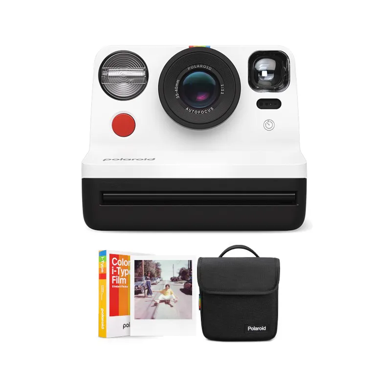 Polaroid NOW Gen II Black and White Camera Kit - with Camera Box Bag and i-Type Colour Film